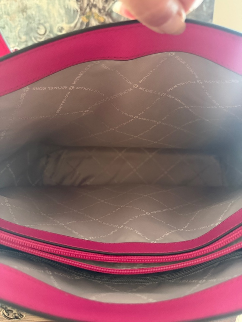 Michael Kors Fuchsia Saffiano Leather Tote - Picture 6 of 9